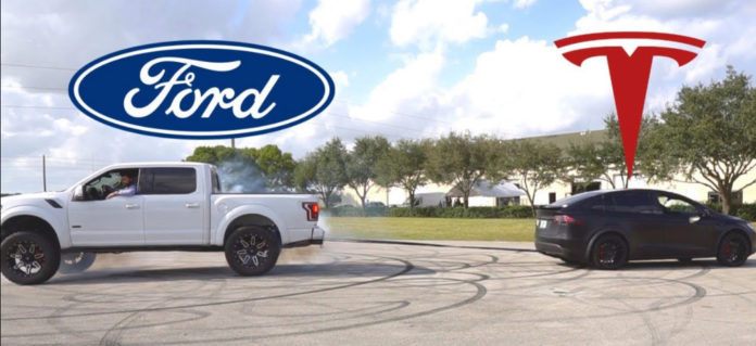 Tesla Model X vs Ford F150 Raptor tug-of-battle hints at Cybertruck rematch – Electrek